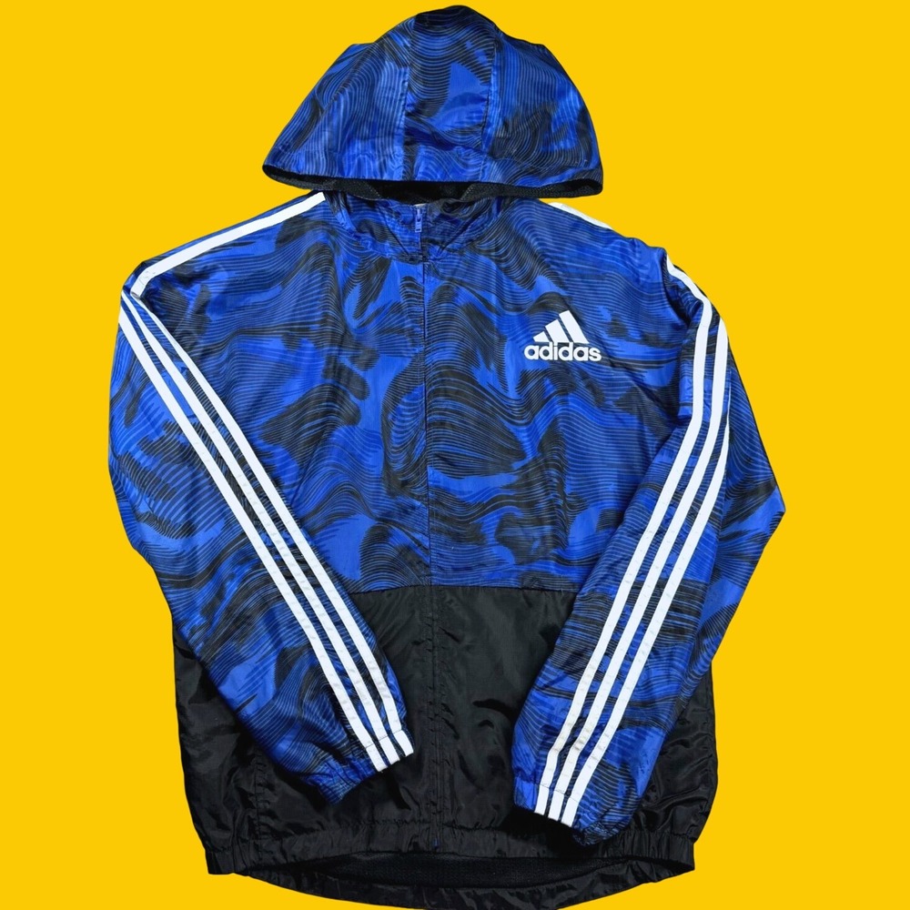 Vintage Adidas Geometric Track Jacket Women 14 90s Reflective Gorpcore Outdoor